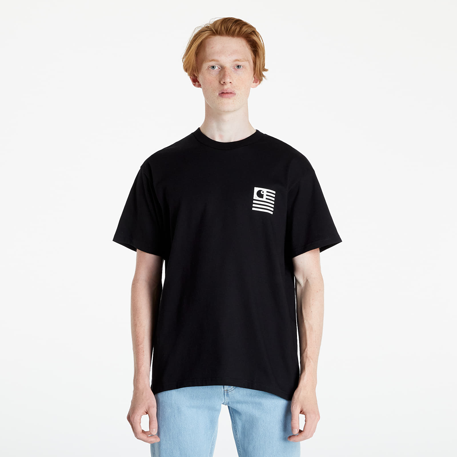 Marškinėliai Carhartt WIP S/S Fade State T-Shirt Black/ White
