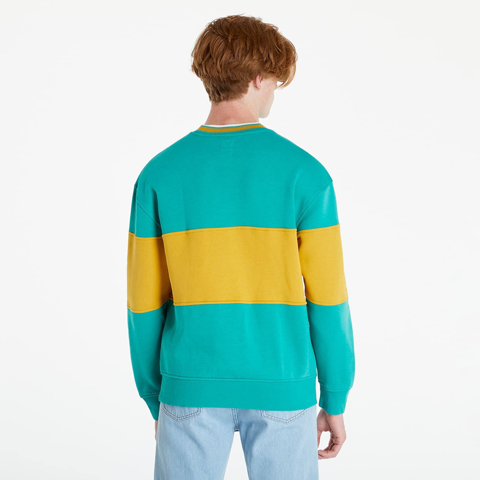 Levi's green white and blue colorblock sweatshirt deals