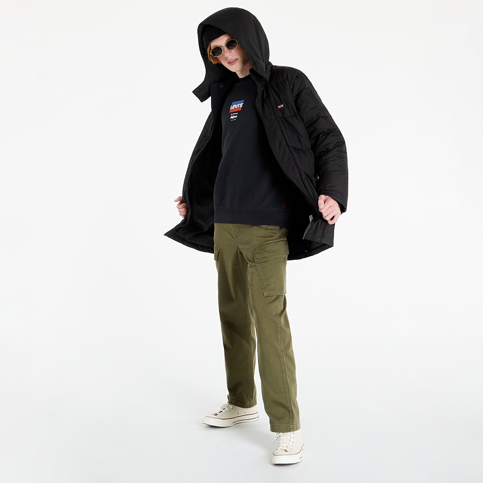 Levi's borg face jacket black sale