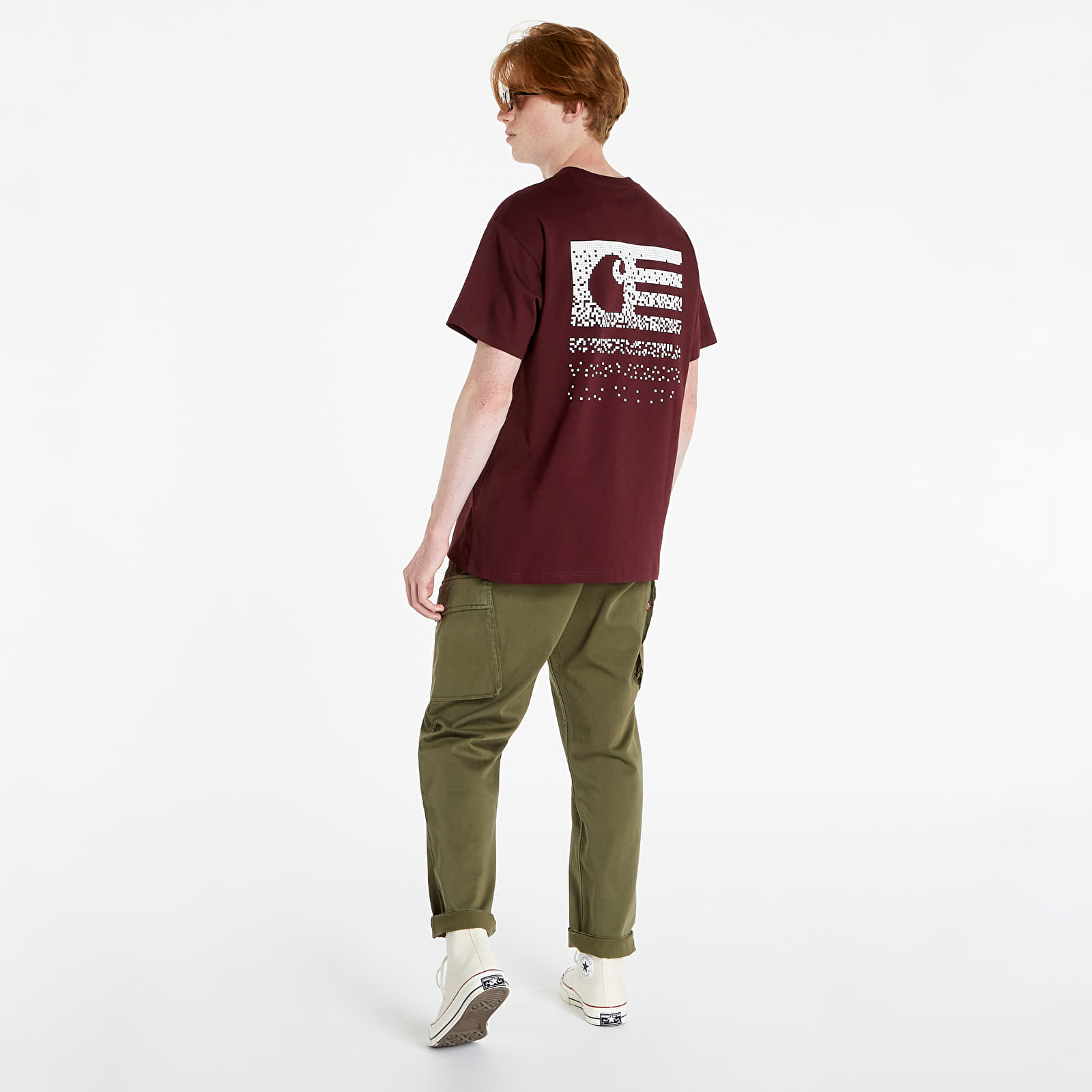 T-Shirts Carhartt WIP S/S Fade State T-Shirt Wine/ White