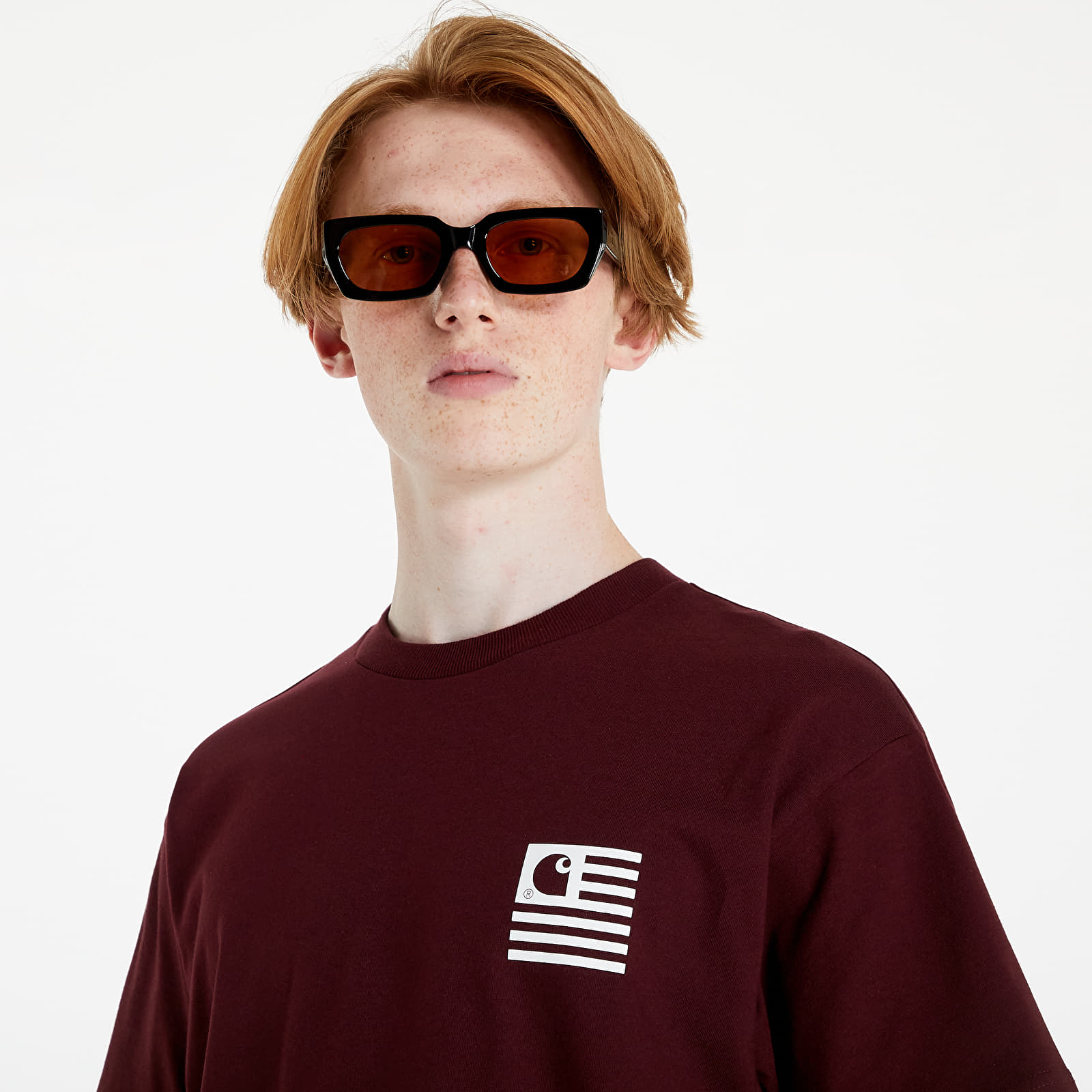 T-Shirts Carhartt WIP S/S Fade State T-Shirt Wine/ White
