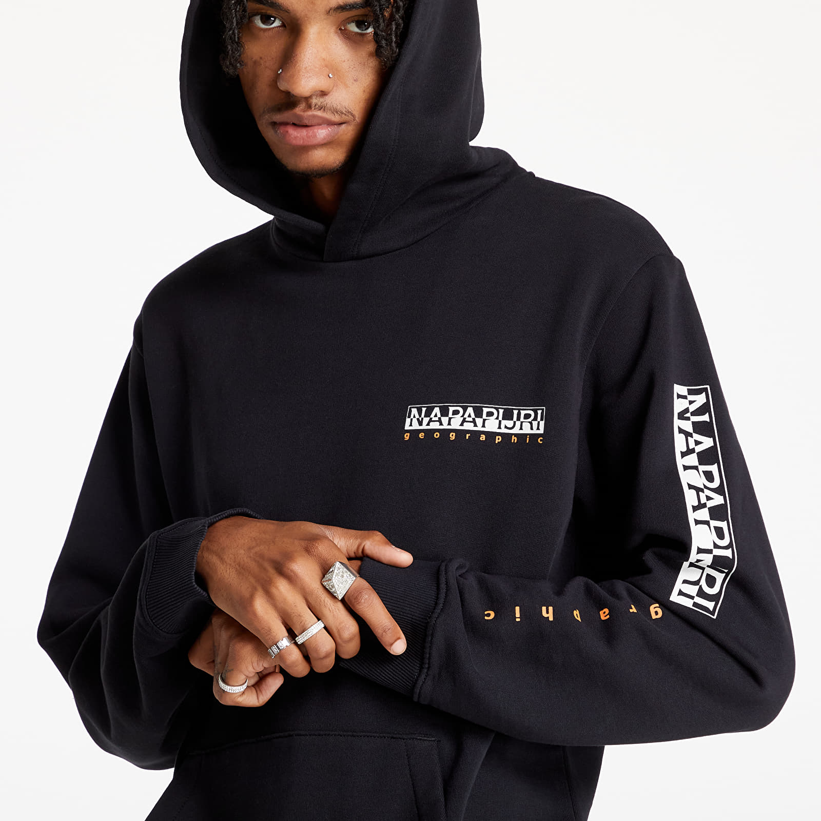 Kapucnis pulóverek és pulcsik Napapjiri B-Roen Hoodie Black