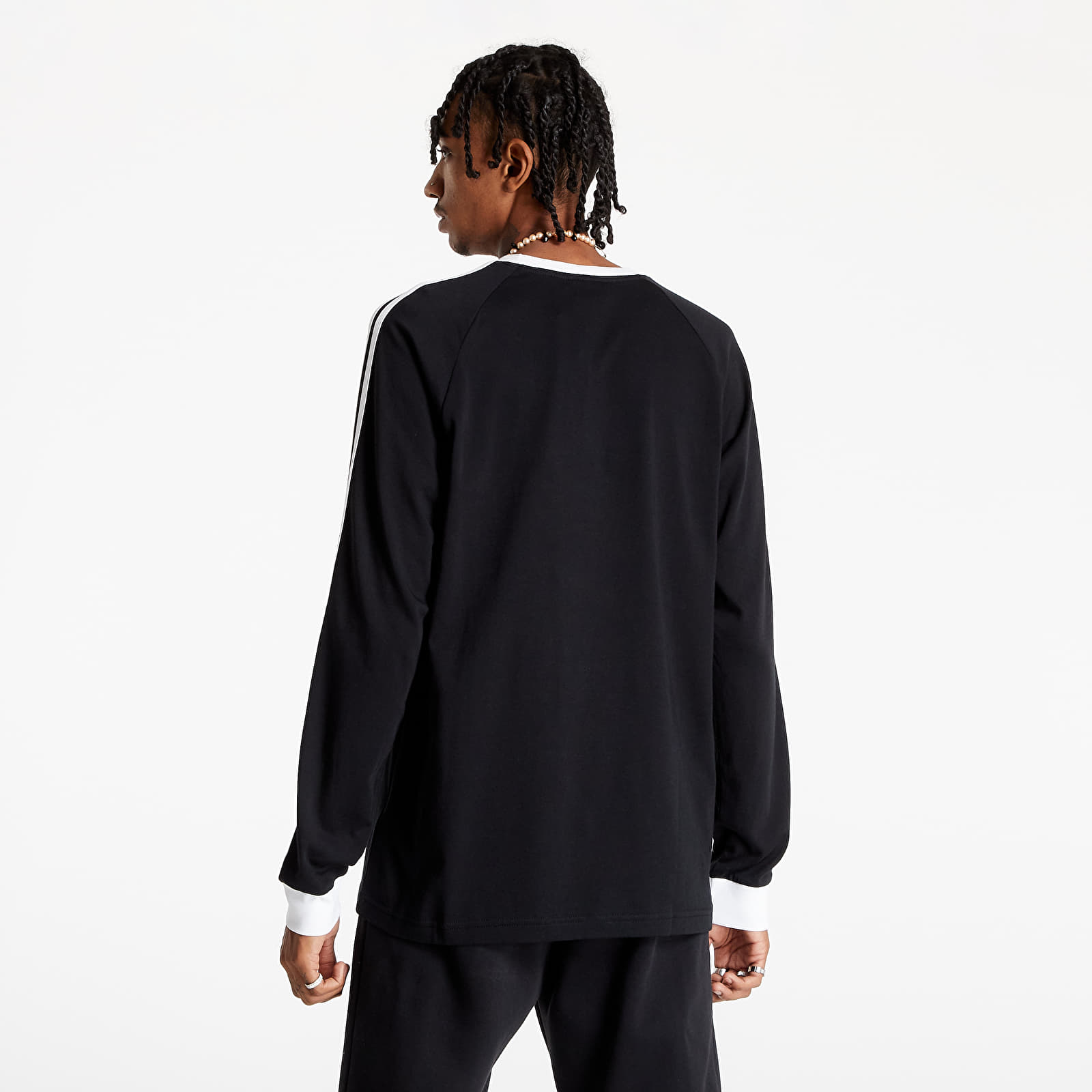 Pólók adidas 3-Stripes Longsleeve Tee Black