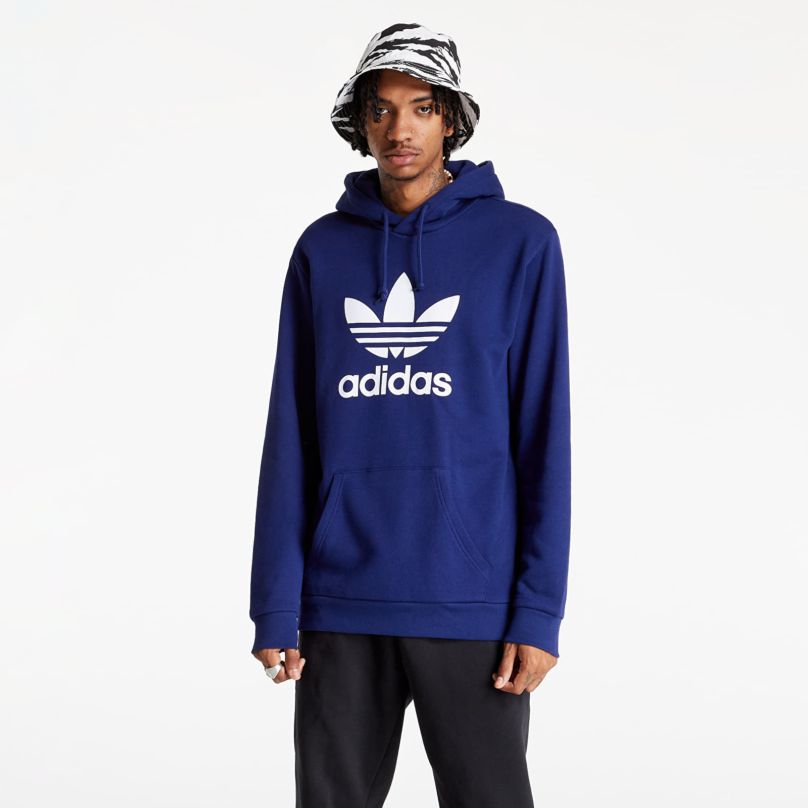 Sweatjacken und Sweatshirts adidas Trefoil Hoody Night Sky/ White