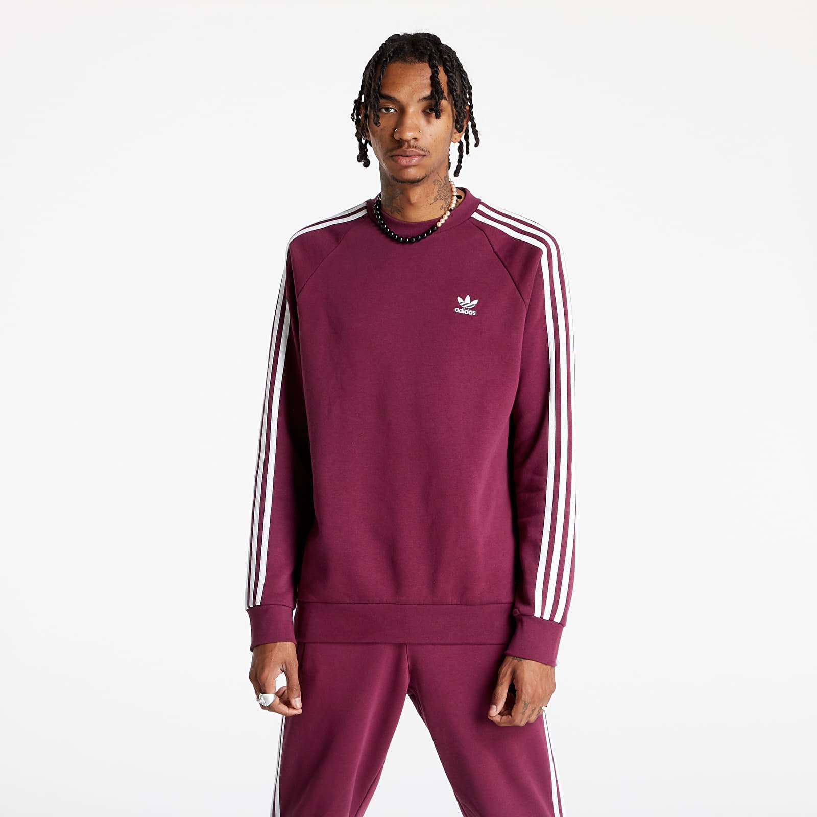 Sudaderas adidas 3-Stripes Crew Victory Crimson