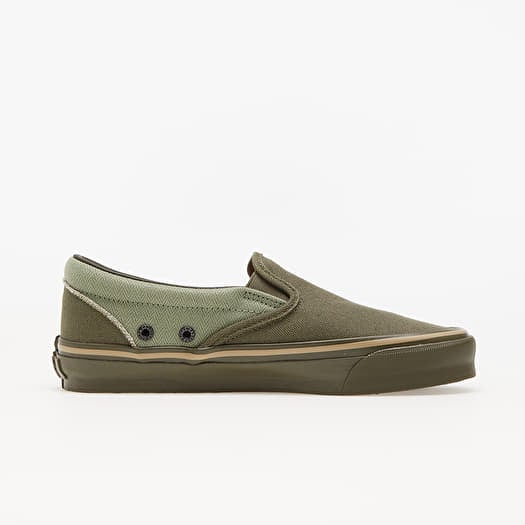 Army green slip on vans store