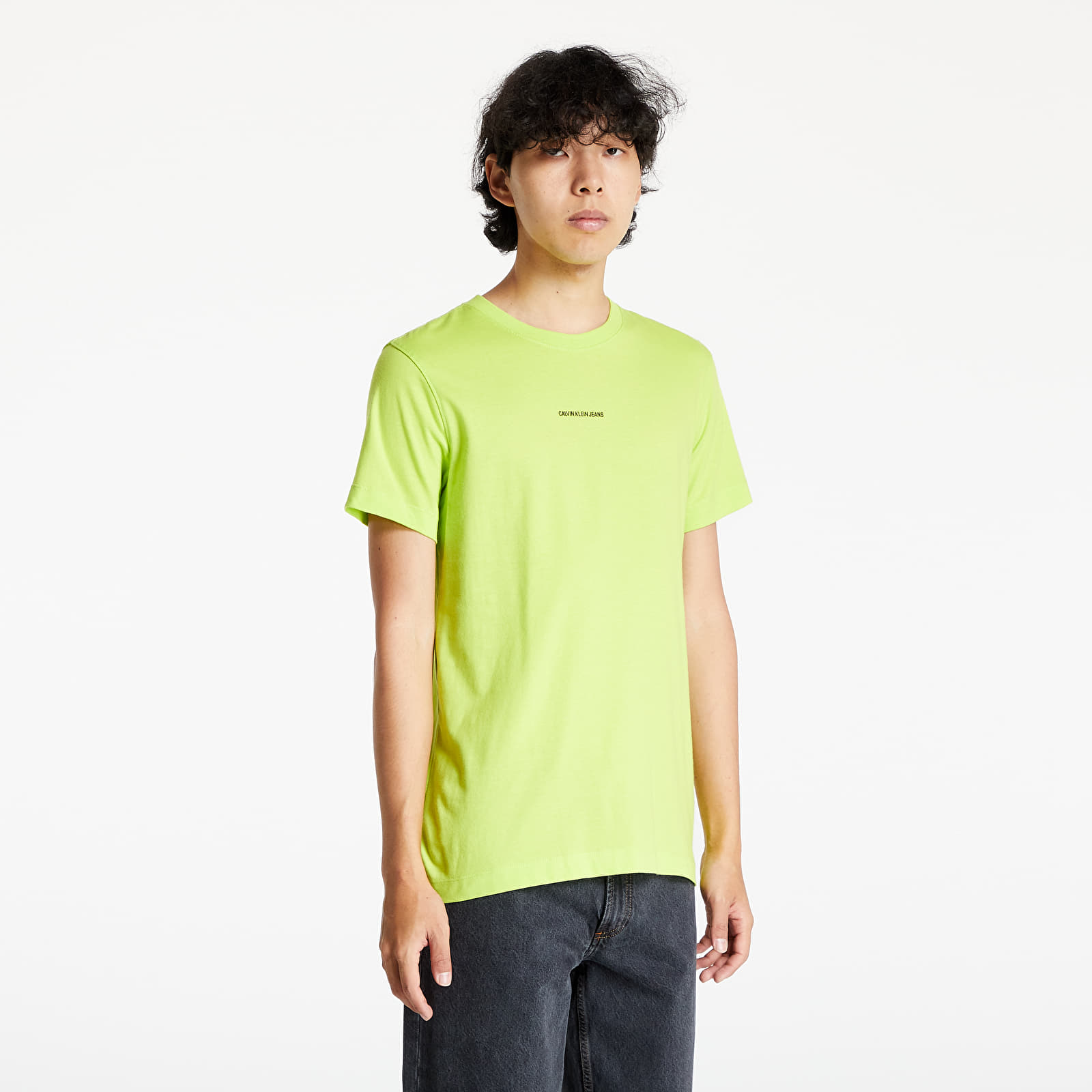 T-shirts Calvin Klein Jeans Micro Branding Essential Ss Tee Acid Lime