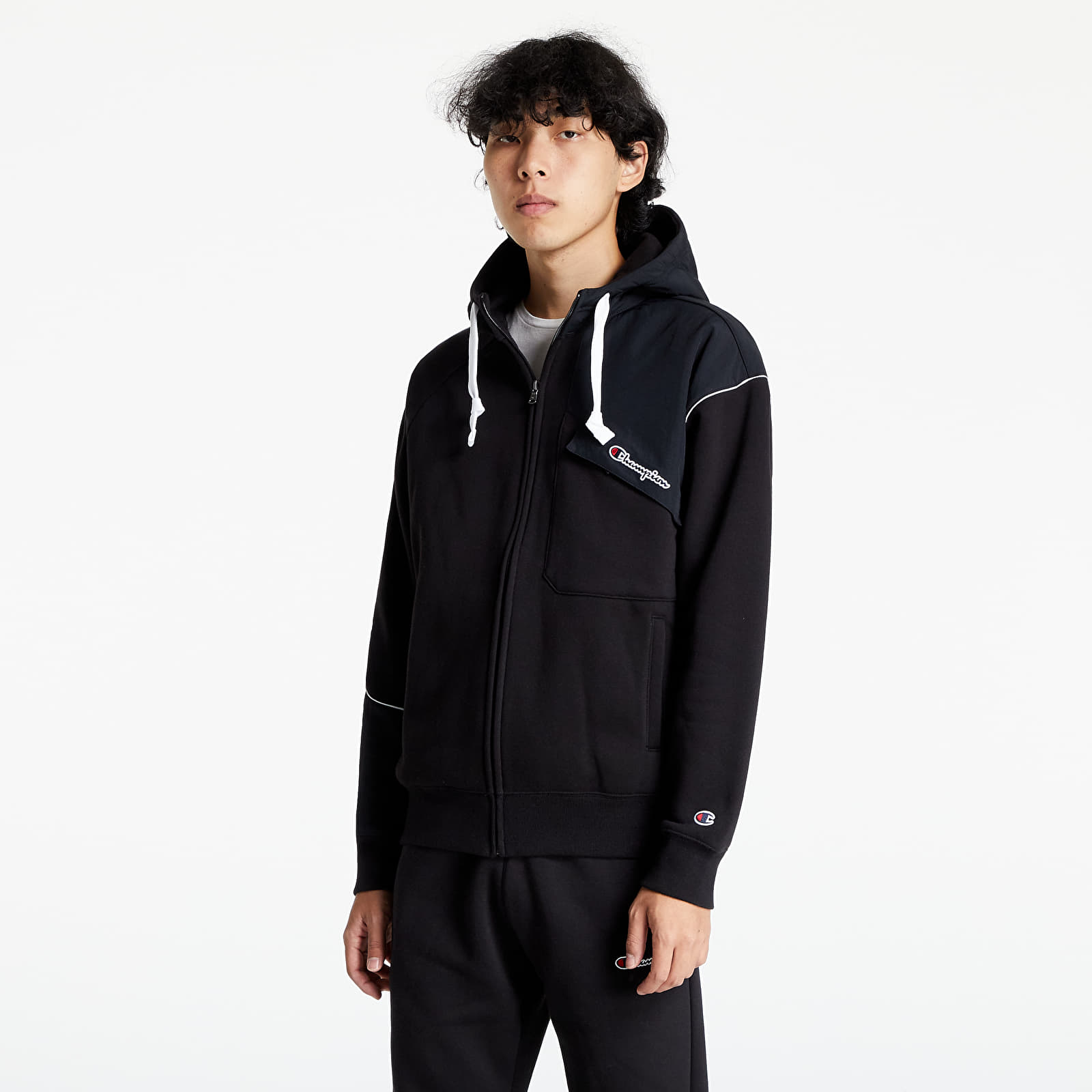 Black and sales white champion hoodie