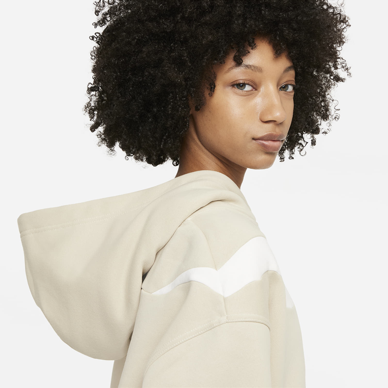 Puloverji   Nike Sportswear Swoosh W Oversized Fleece Hoodie (Plus Size) Rattan/ Sail/ Sail