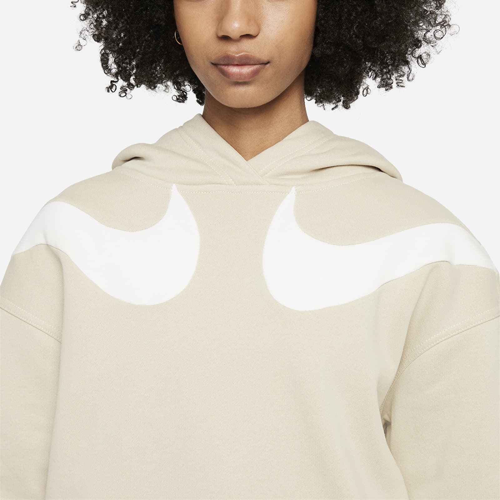 Puloverji   Nike Sportswear Swoosh W Oversized Fleece Hoodie (Plus Size) Rattan/ Sail/ Sail