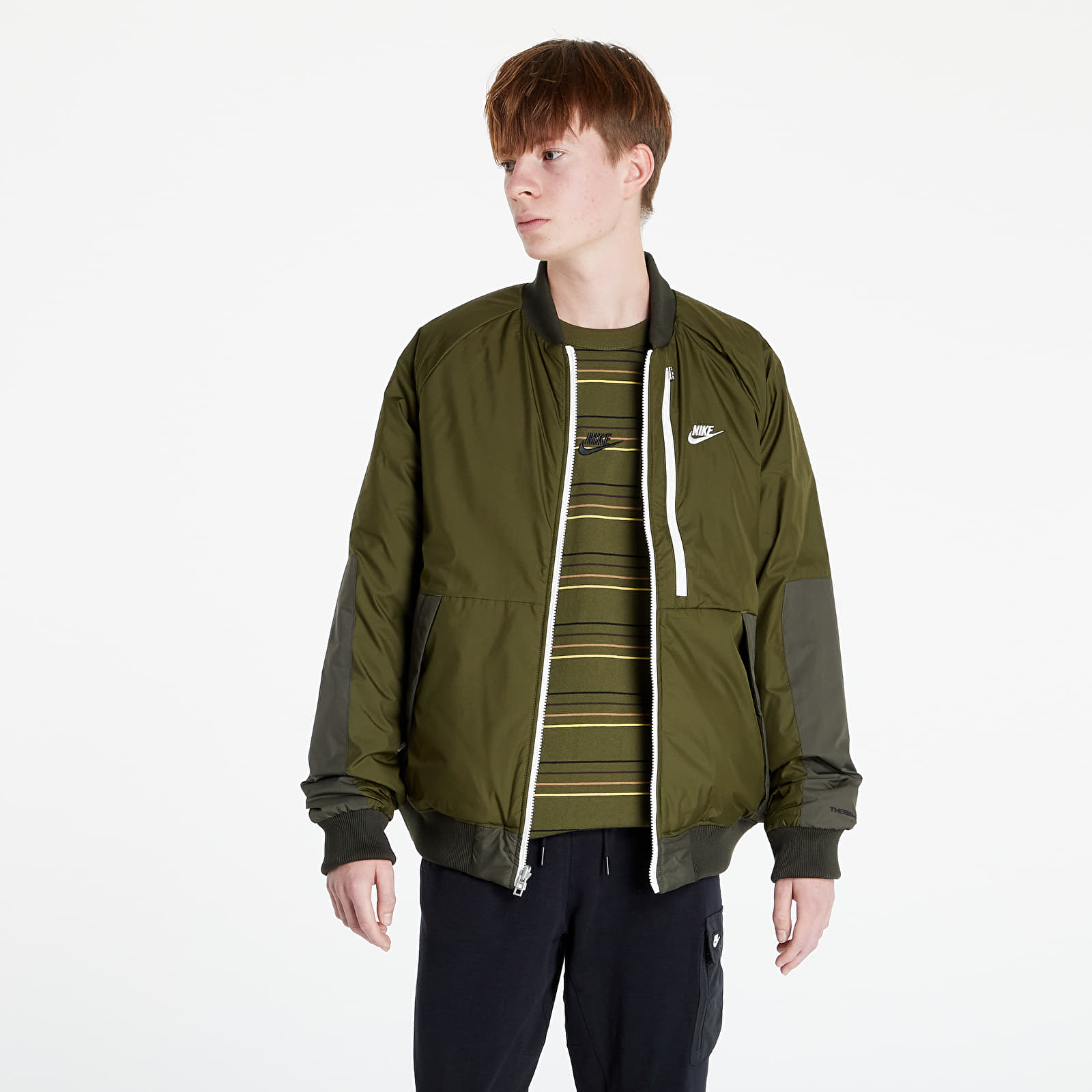 Bombers Nike Sportswear Therma-FIT Legacy M Reversible Bomber Rough Green/ Sequoia/ Sail