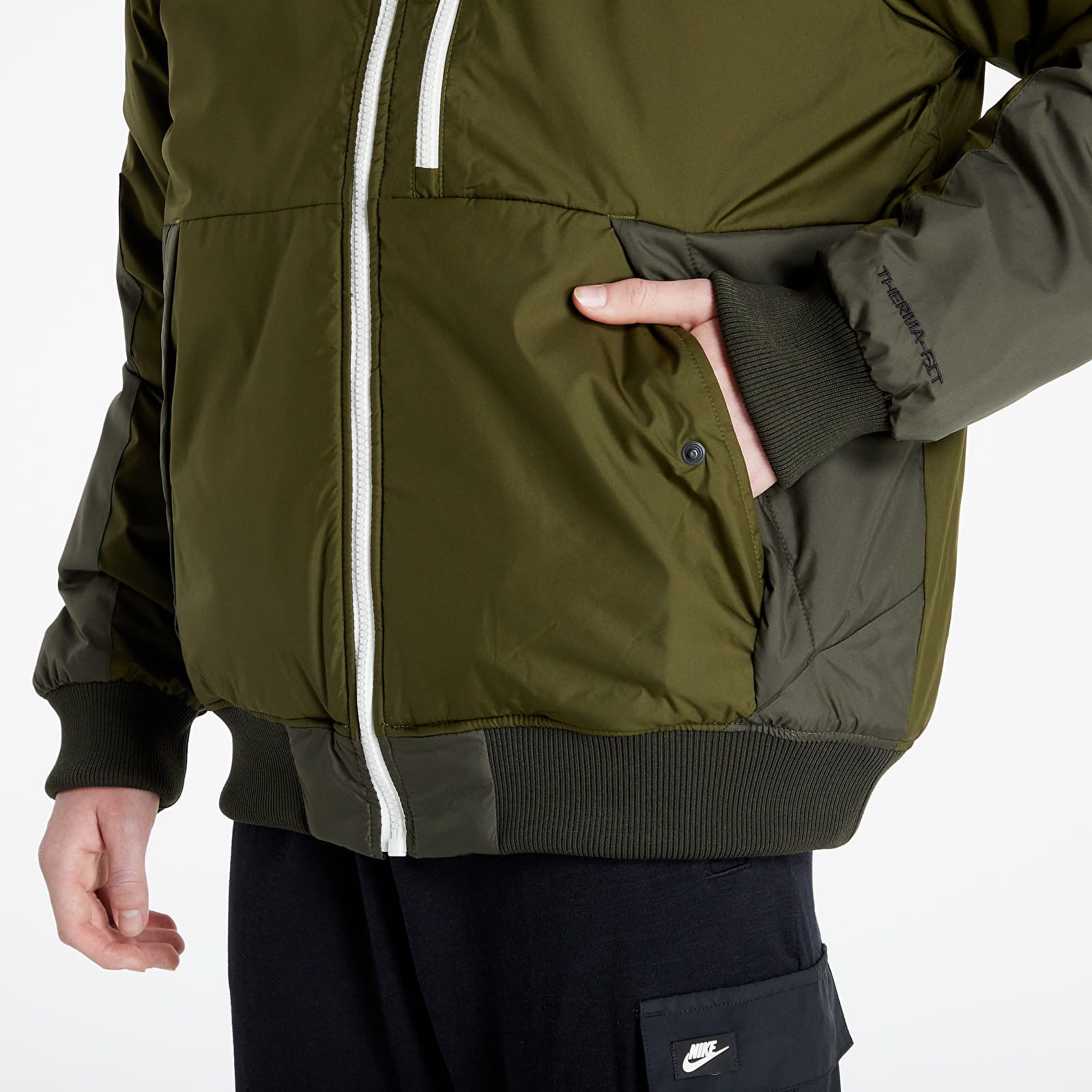 Bombers Nike Sportswear Therma-FIT Legacy M Reversible Bomber Rough Green/ Sequoia/ Sail