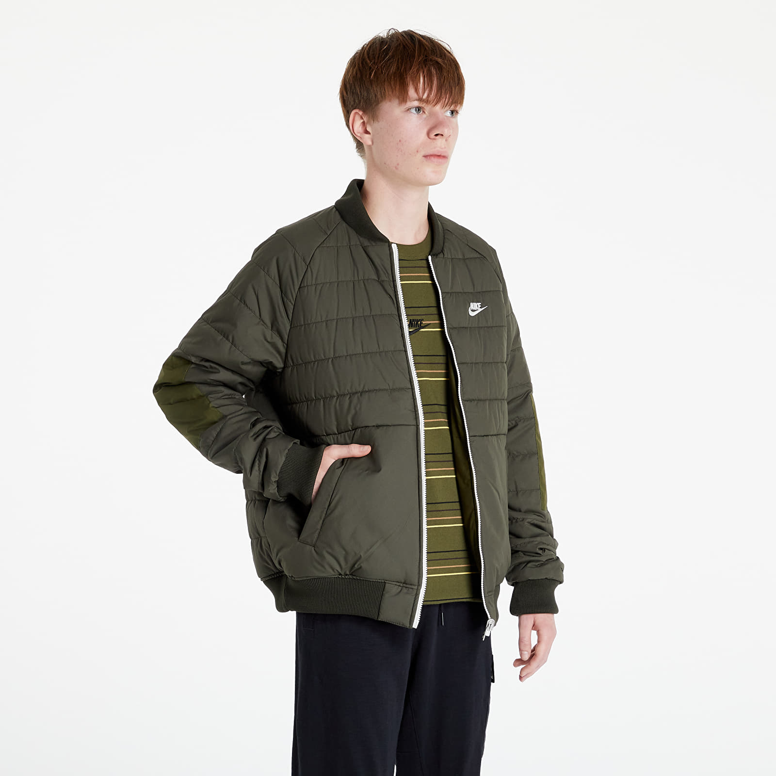 Bombers Nike Sportswear Therma-FIT Legacy M Reversible Bomber Rough Green/ Sequoia/ Sail