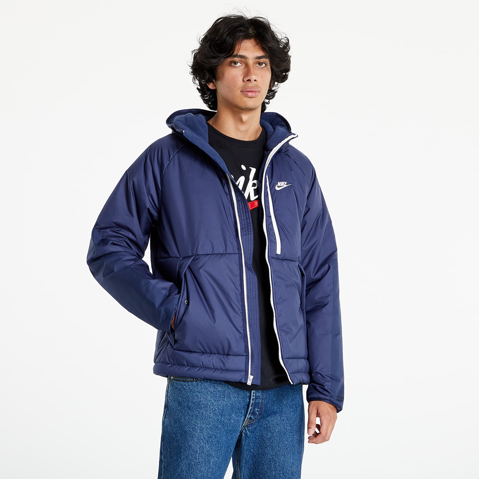 Kabátok Nike Sportswear Therma-FIT Legacy M Hooded Jacket Midnight Navy/ Midnight Navy/ Sail