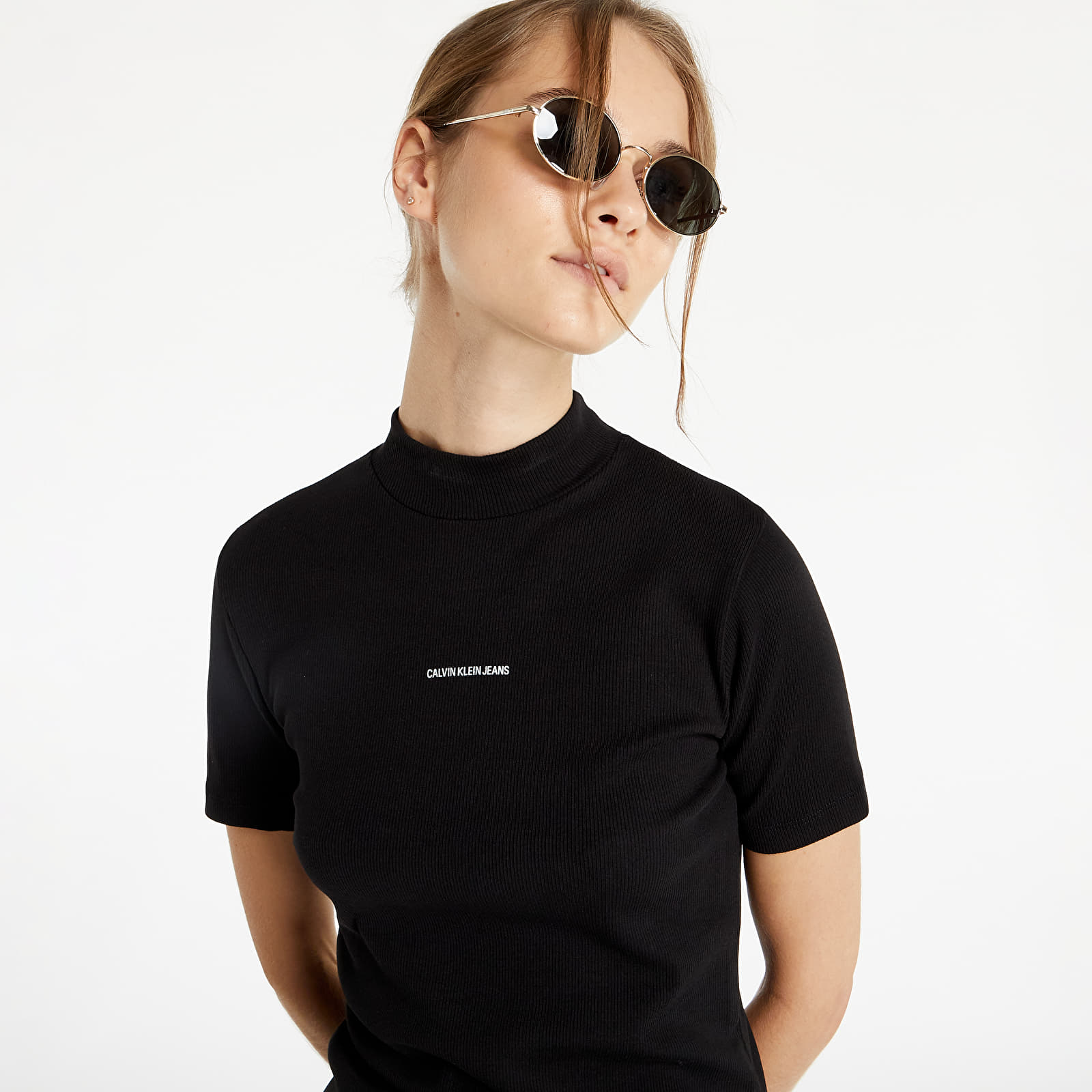 Footshop Tee Calvin | Micro Klein Ck T-Shirts Baby Jeans Branding Rib Black