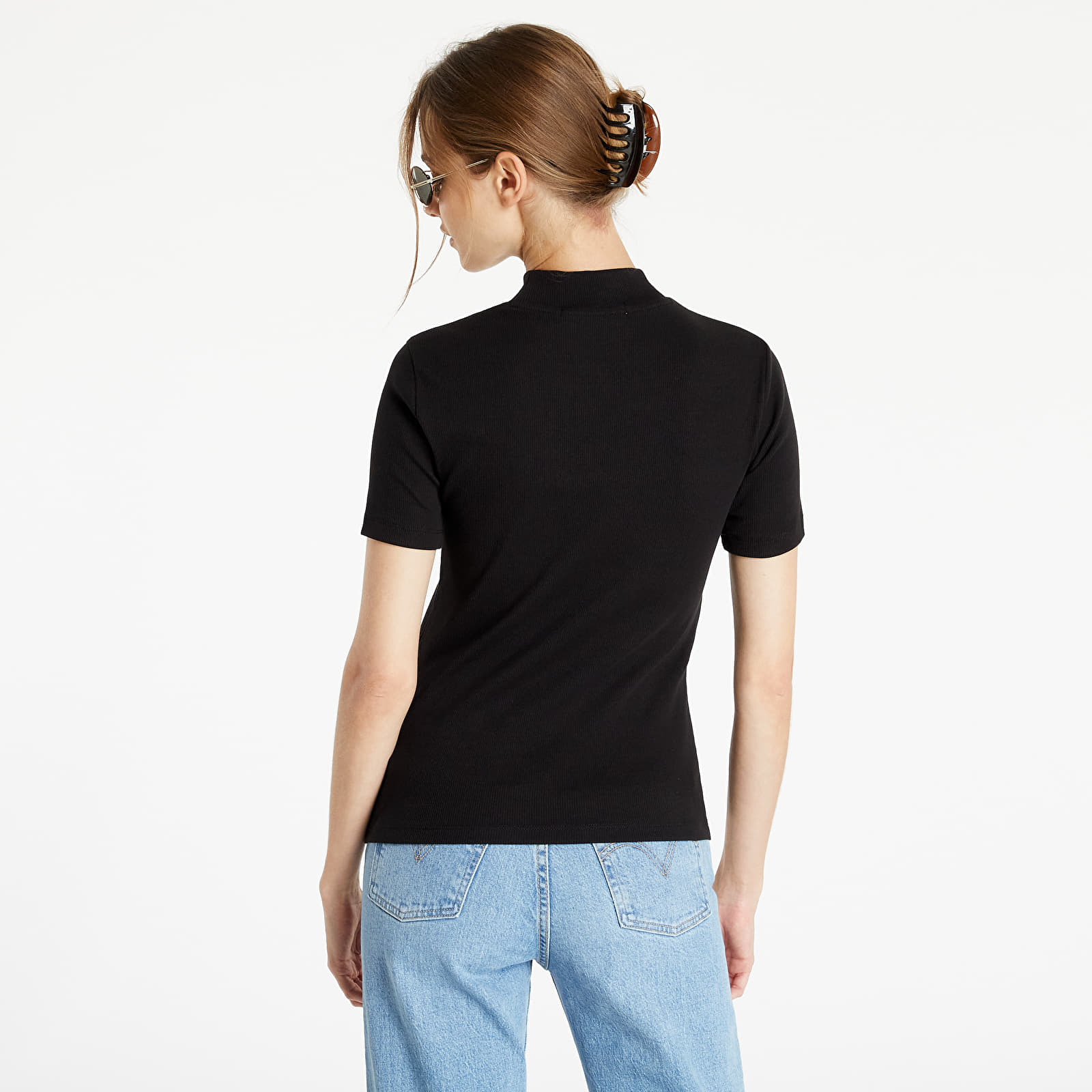 Calvin Jeans T-Shirts Footshop Klein | Baby Rib Branding Black Ck Micro Tee