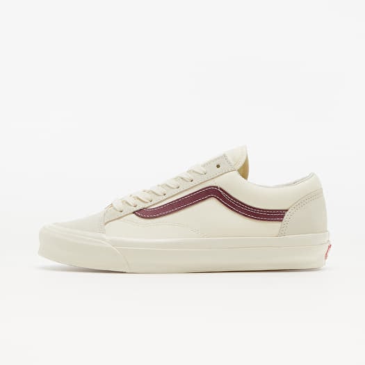White old skool outlet vans red stripe