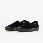 Black velvet store vans slip ons