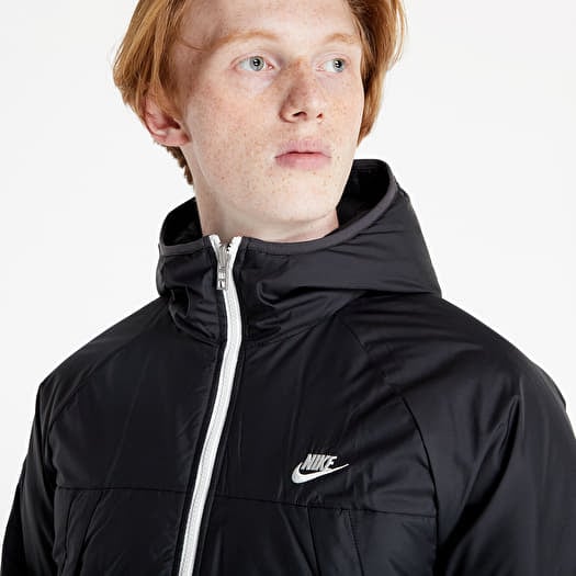 Jackets Nike Sportswear Therma FIT Legacy M Reversible Hooded Jacket Black Dk Smoke Grey Sail Footshop