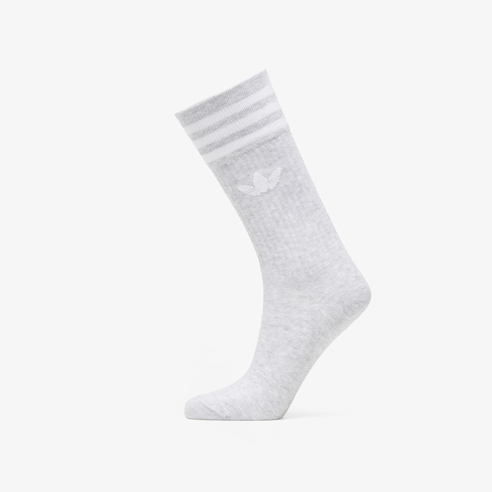 Zeķes adidas Solid Crew Sock 3-Pack White/ Light Grey Heather/ Dark Grey Heather