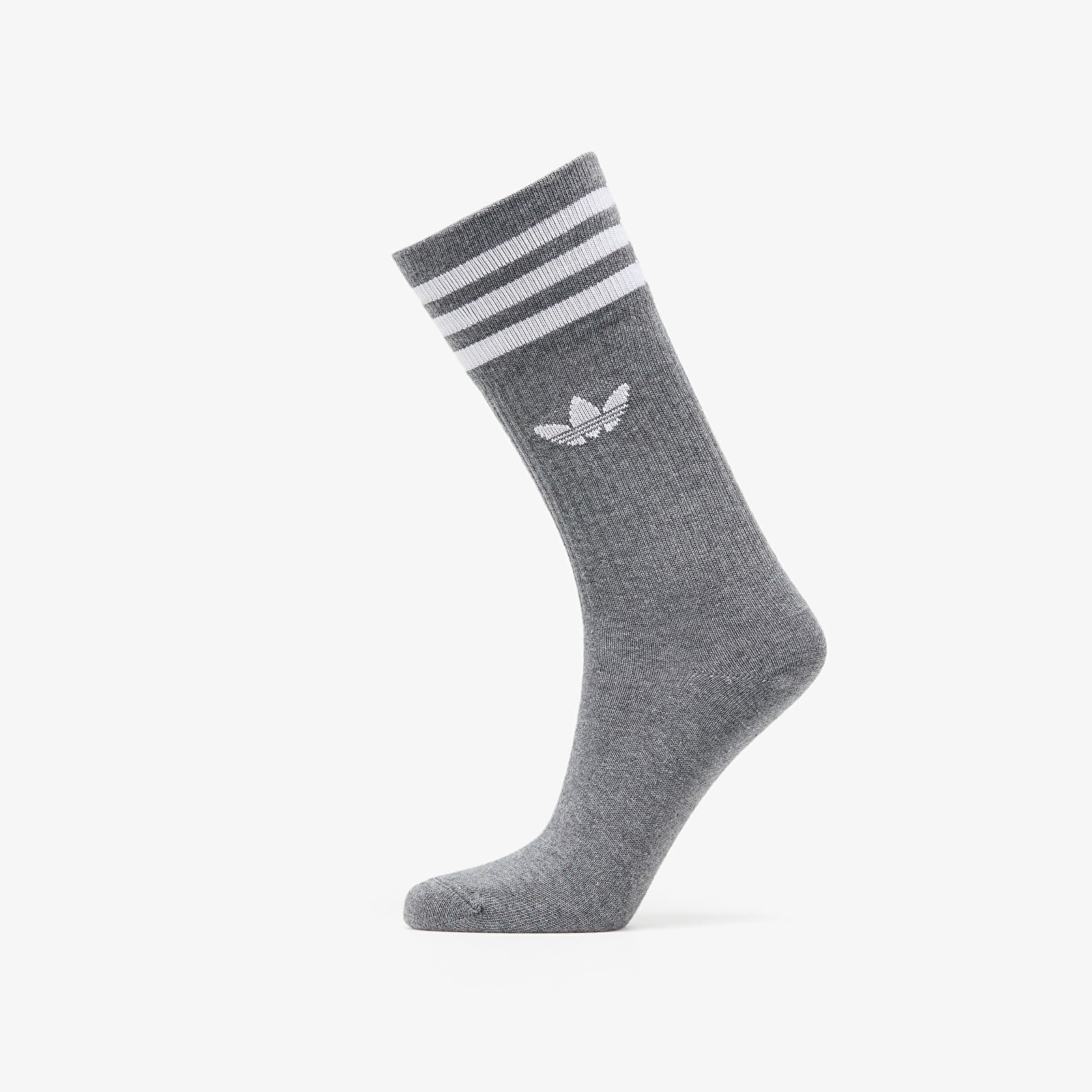 Zeķes adidas Solid Crew Sock 3-Pack White/ Light Grey Heather/ Dark Grey Heather