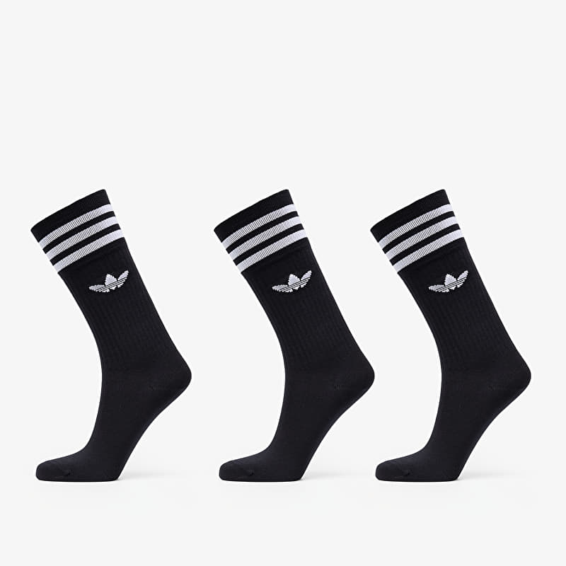 Čarape adidas Solid Crew Sock 3-Pack Black/ White