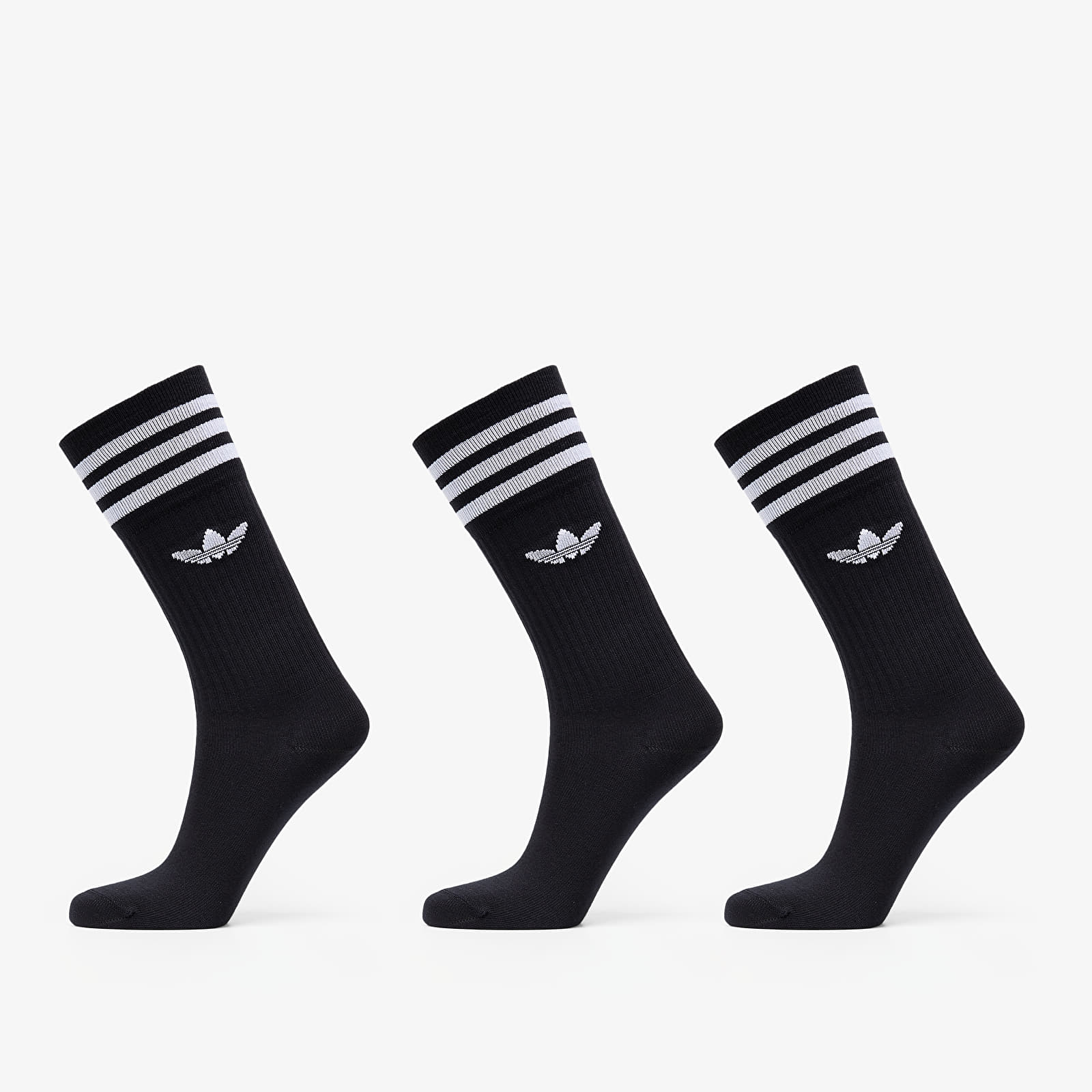 Șosete adidas Solid Crew Sock 3-Pack Black/ White