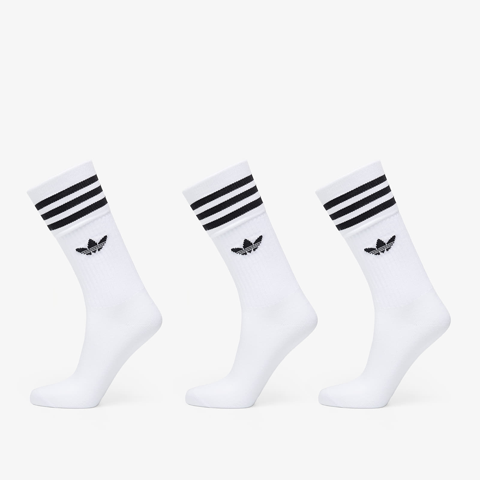 Șosete adidas Solid Crew Sock 3-Pack White/ Black