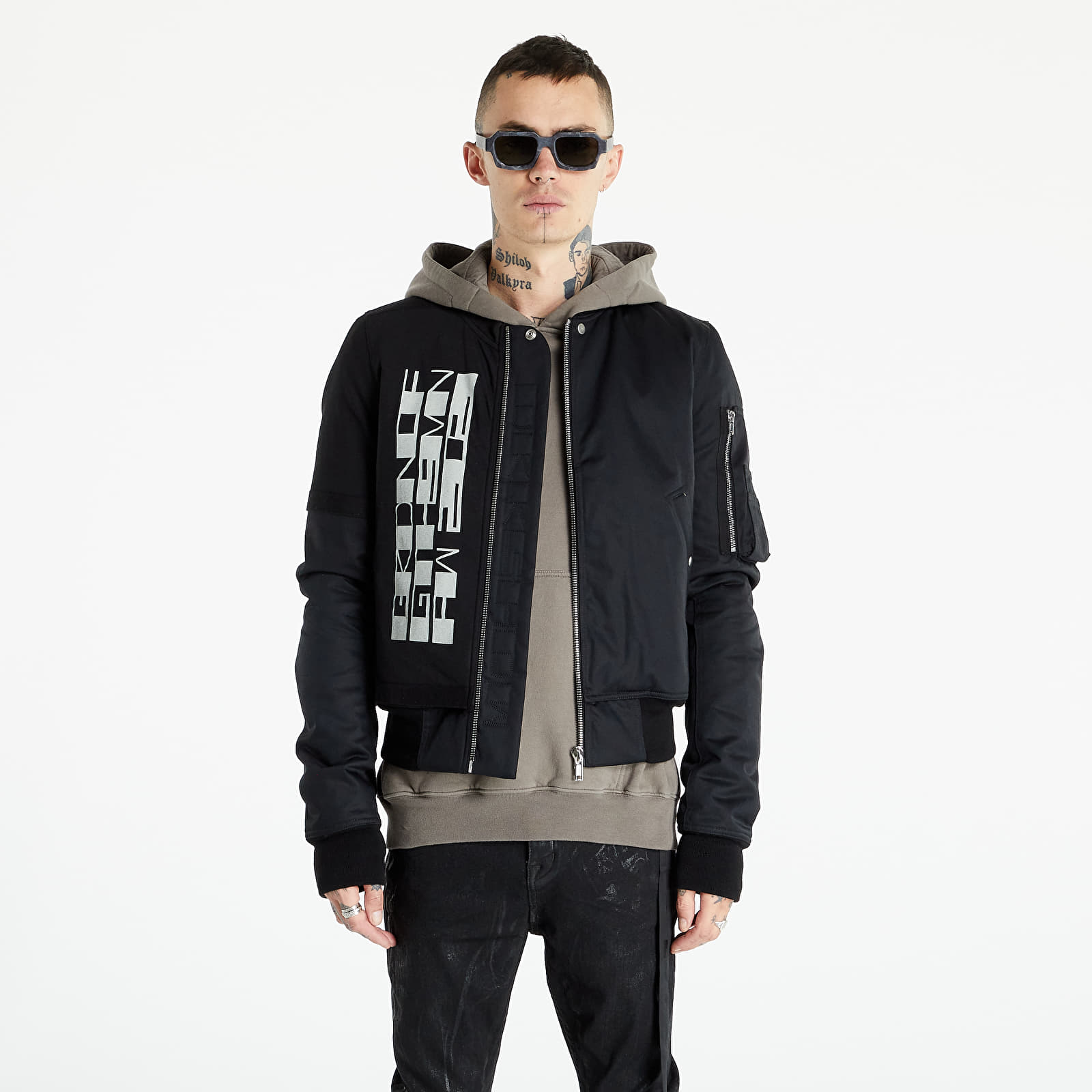 Jackets Rick Owens DRKSHDW Woven Padded Bomber Flight Bomber Black Oyster Footshop