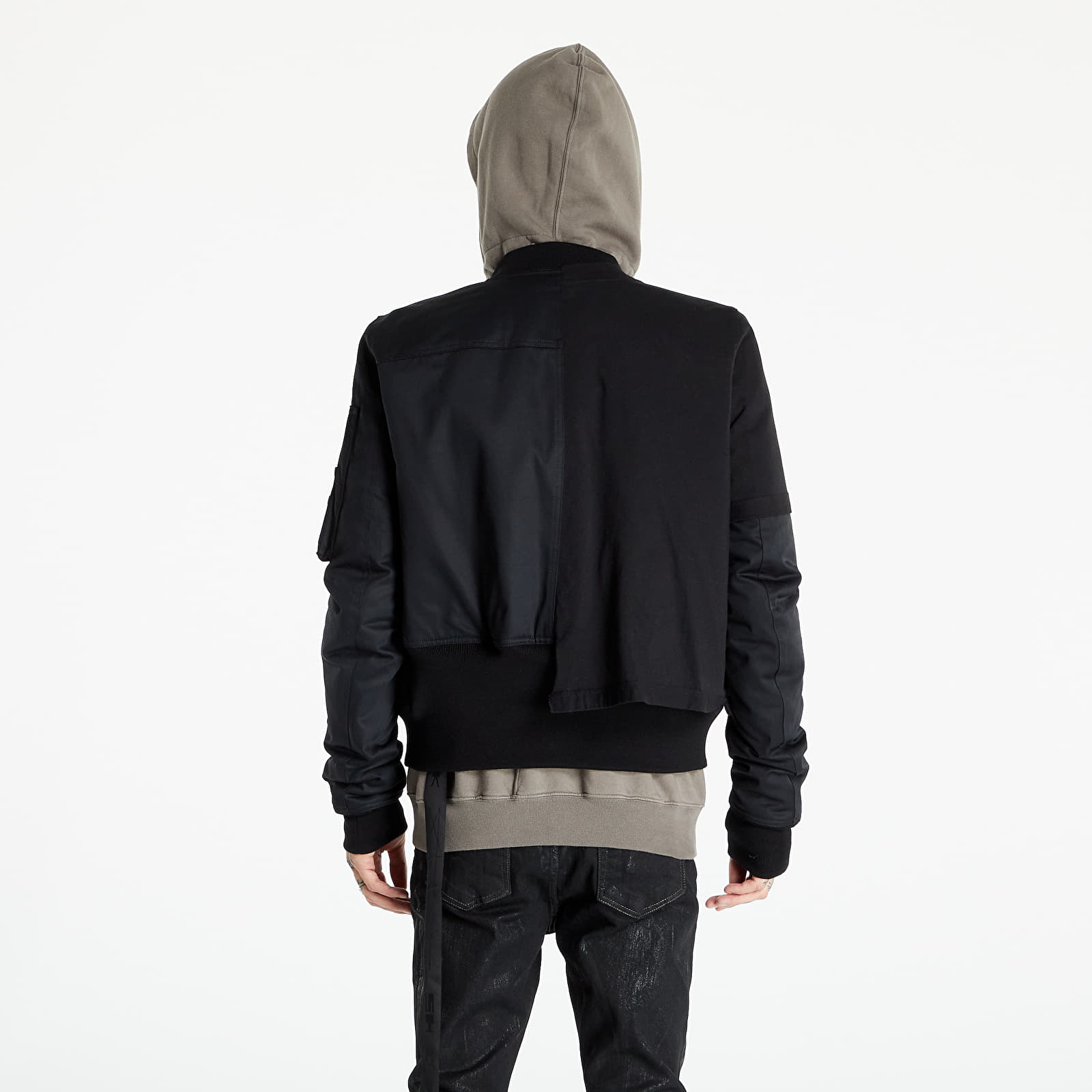 Jackets Rick Owens DRKSHDW Woven Padded Bomber - Flight Bomber Black/ Oyster