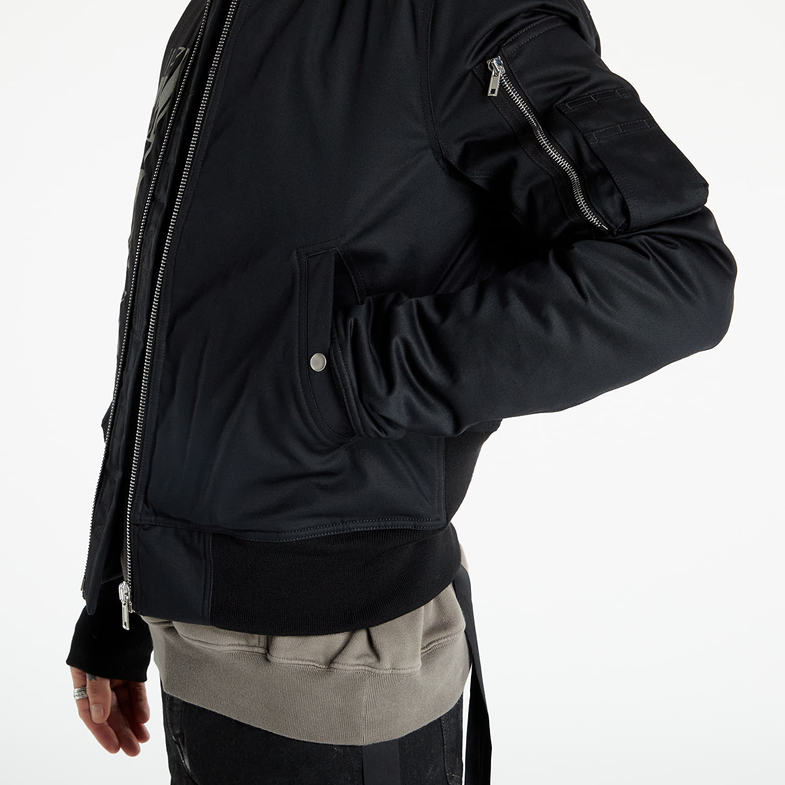 Jackets Rick Owens DRKSHDW Woven Padded Bomber - Flight Bomber Black/ Oyster