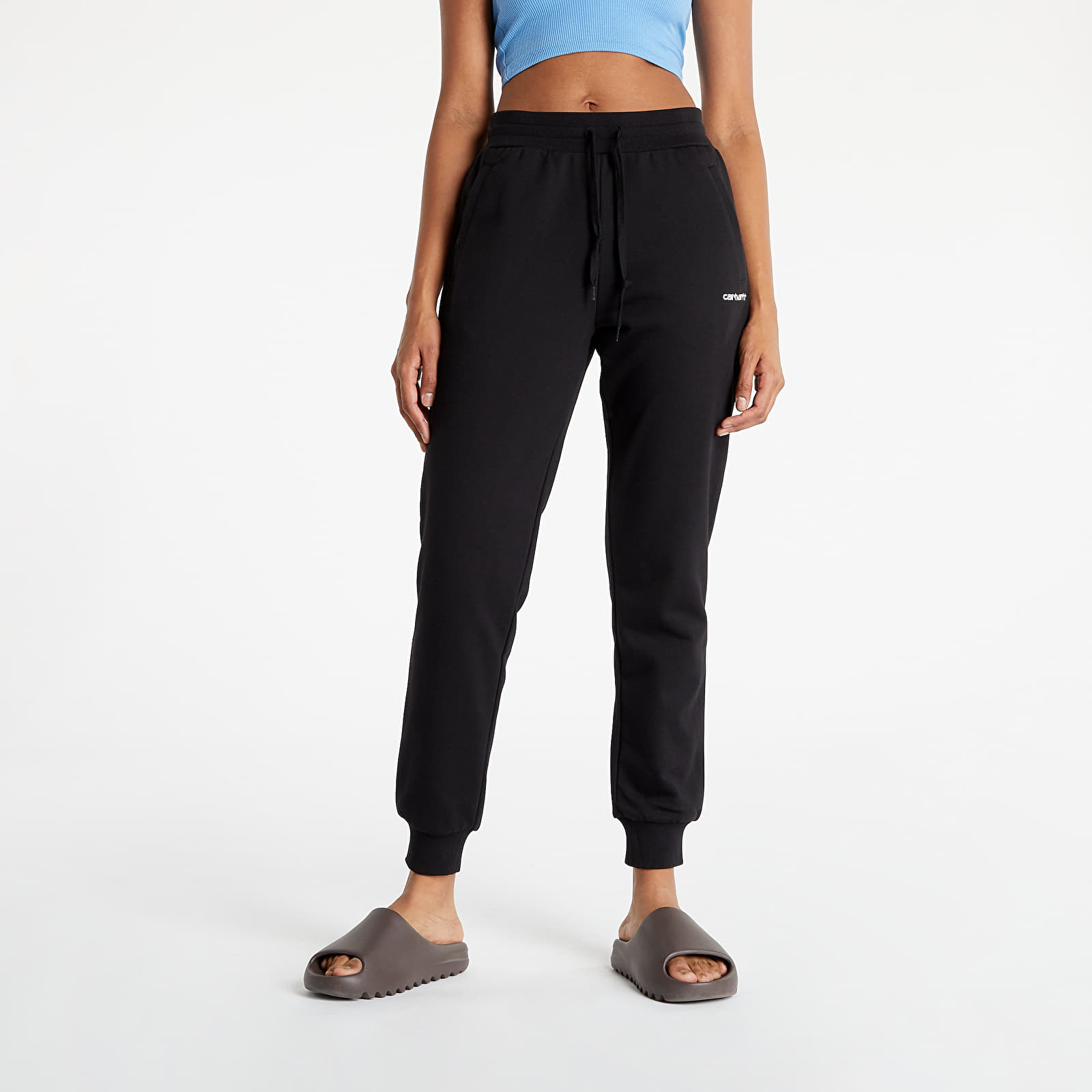 Hosen Carhartt WIP W' Script Embroidery Swt Pant Black/ White