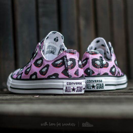 Chaussures et baskets femme Converse Chuck Taylor All Star OX Andy Warhol White Black Multipink Footshop