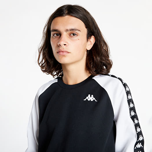 Hoodies and sweatshirts Kappa 222 Banda Arlton Fleece Jumper Black White Fancy Footshop