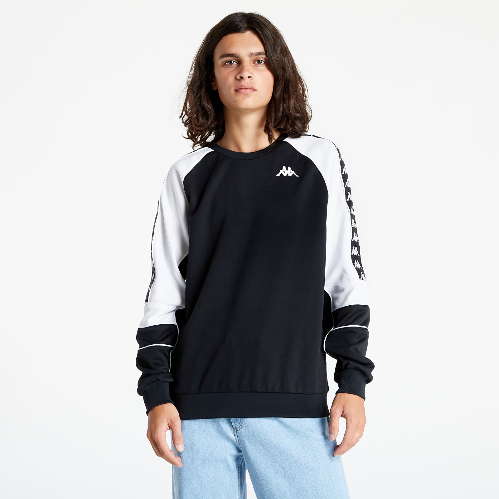 Hoodies and sweatshirts Kappa 222 Banda Arlton Fleece Jumper Black White Fancy Footshop