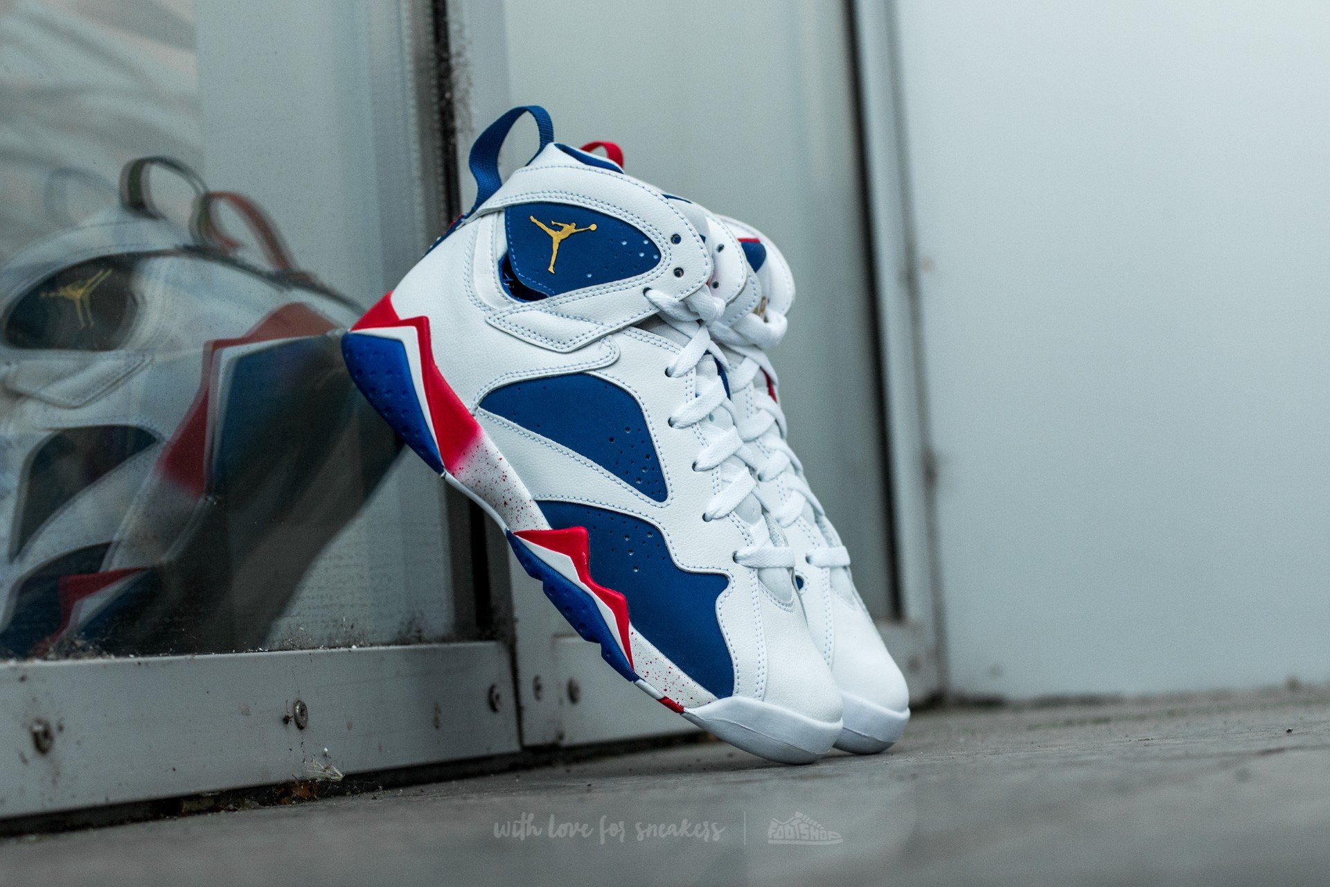 Men s shoes Air Jordan 7 Retro Tinker Alternate White Metallic Gold Coin Deep Royal Blue Fire Red Footshop