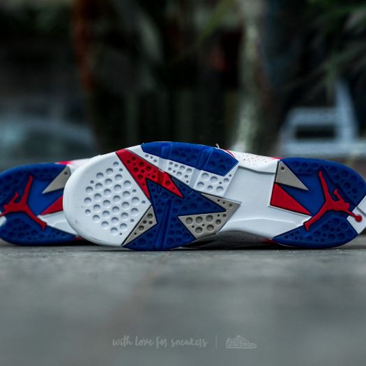Air Jordan 7 Retro White/ Metallic Gold Coin-Deep Royal Blue-Fire