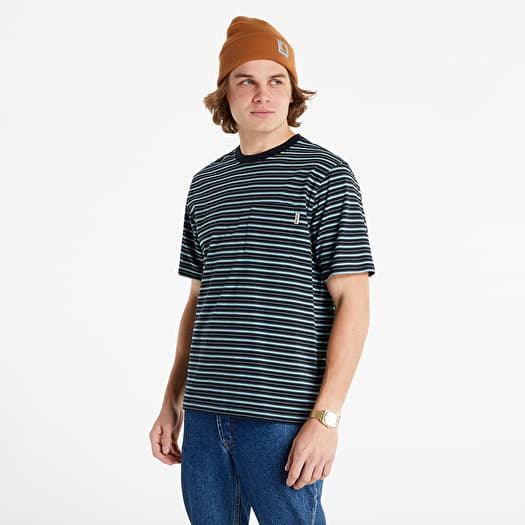 T shirts Stussy Classic Striped Crew Tee Black Footshop