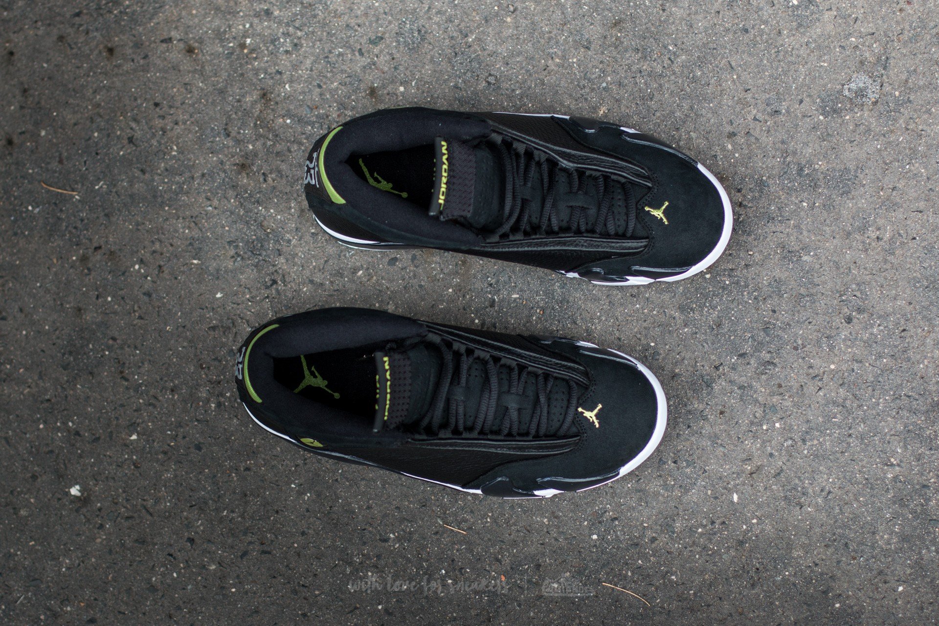Men s shoes Air Jordan 14 Retro Black Black White Vivid Green