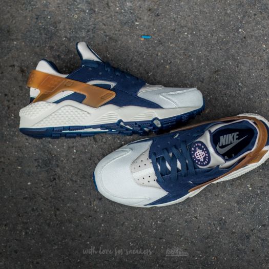 Men s shoes Nike Air Huarache Run Premium Sail Mid Navy Al Brown