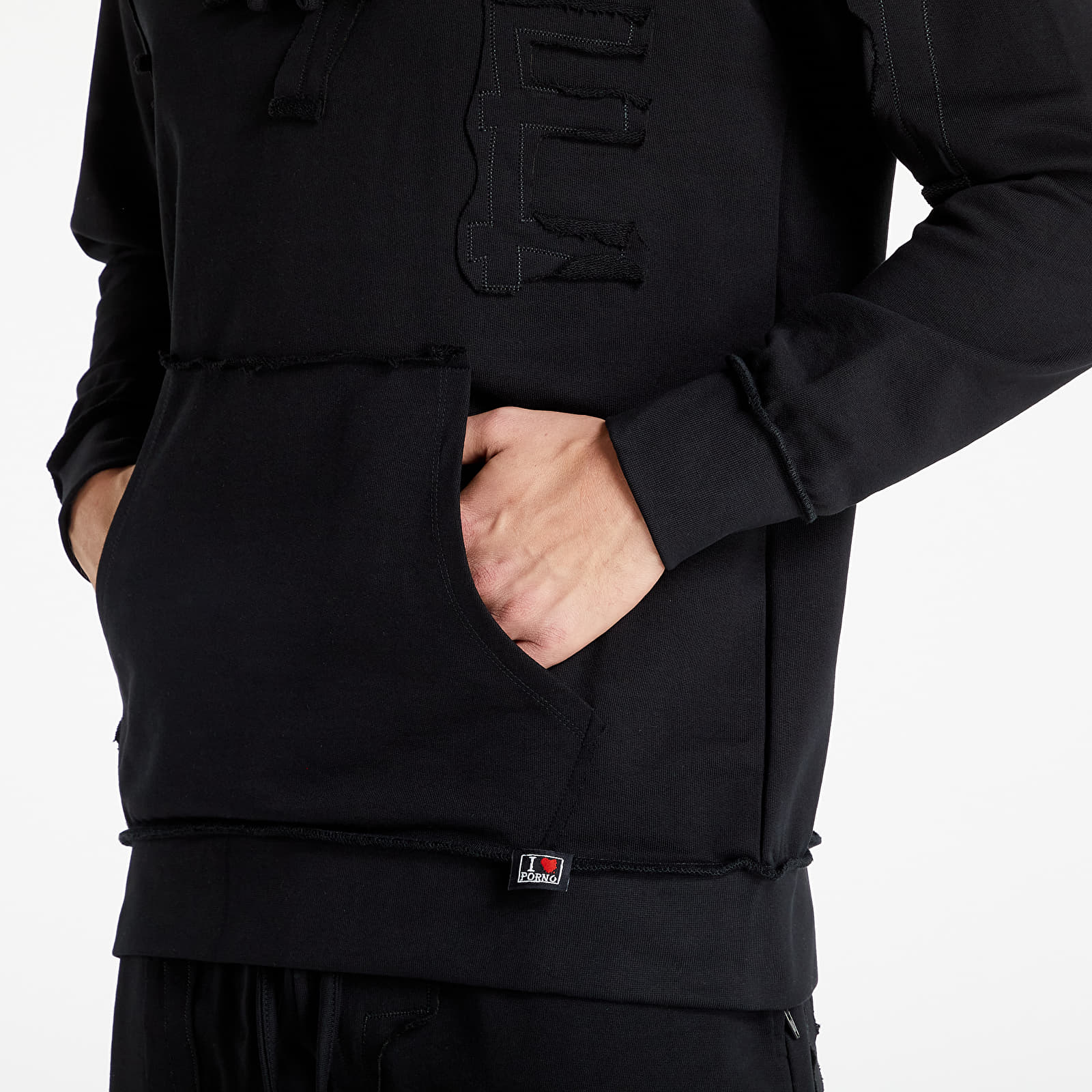 Mikiny LIFE IS PORNO Illegal Hoodie Black