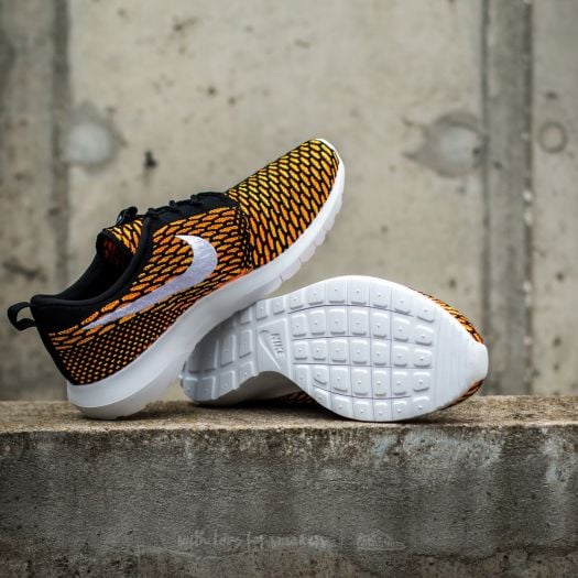 Nike Roshe NM Flyknit Black White Total Orange Volt