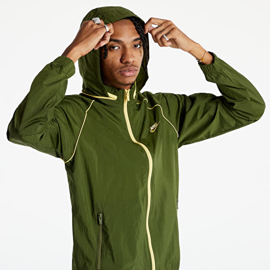 Nike Men's Sz: S Full Zip Windbreaker Cream Green Vents Hooded Track Jacket selling