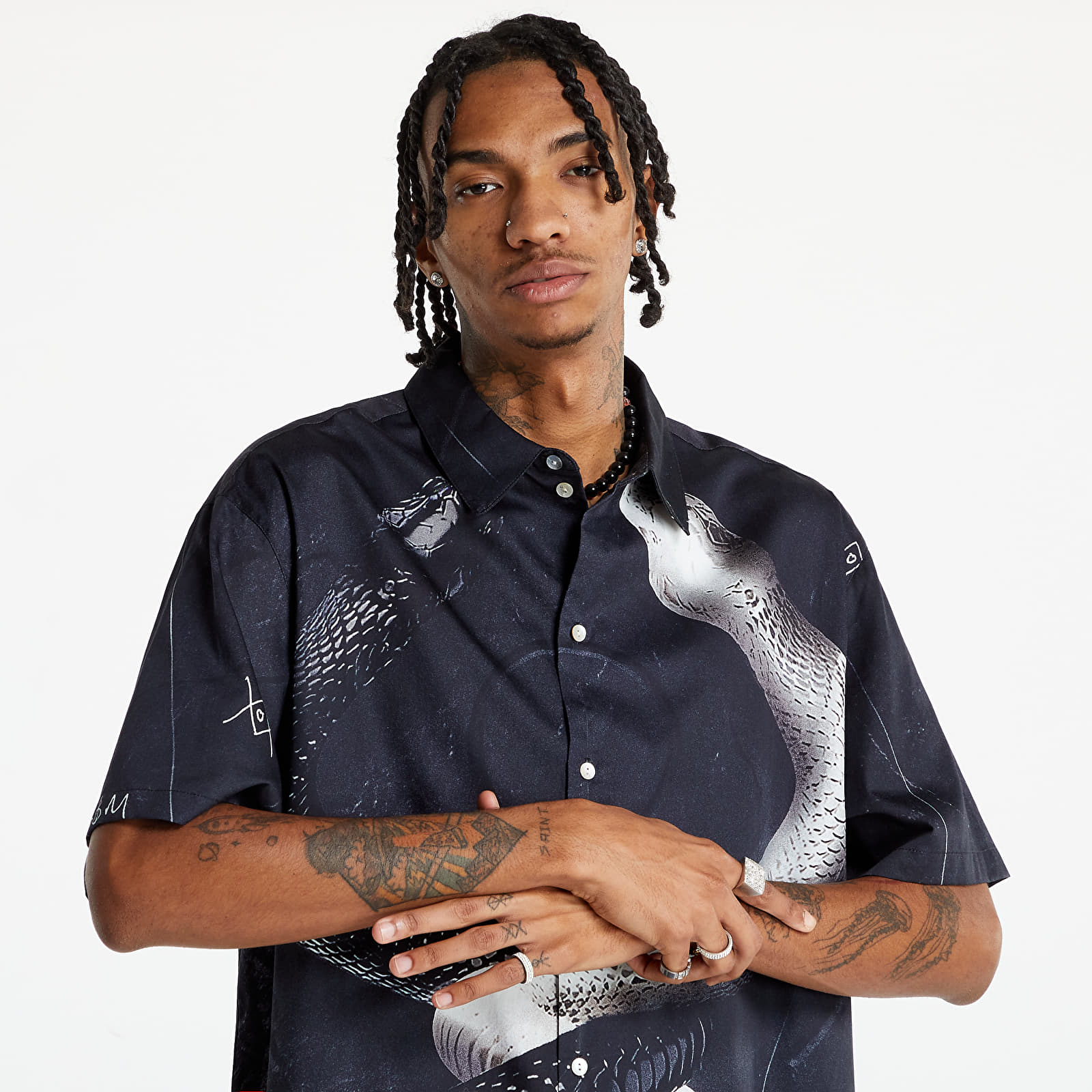 Hemden Daily Paper Lair SS Shirt Black Snakes