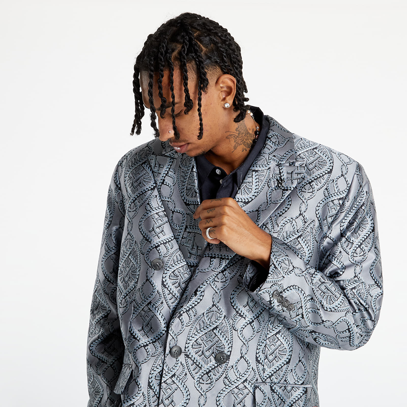 Jackets Daily Paper Lilo Blazer Grey/Blue Braids