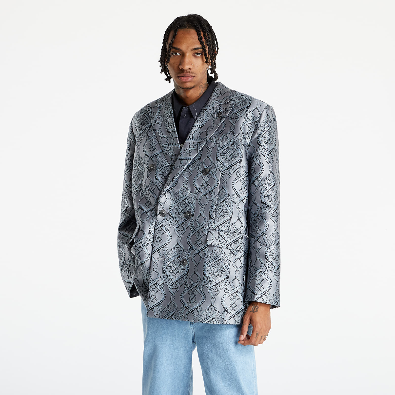 Jackets Daily Paper Lilo Blazer Grey/Blue Braids