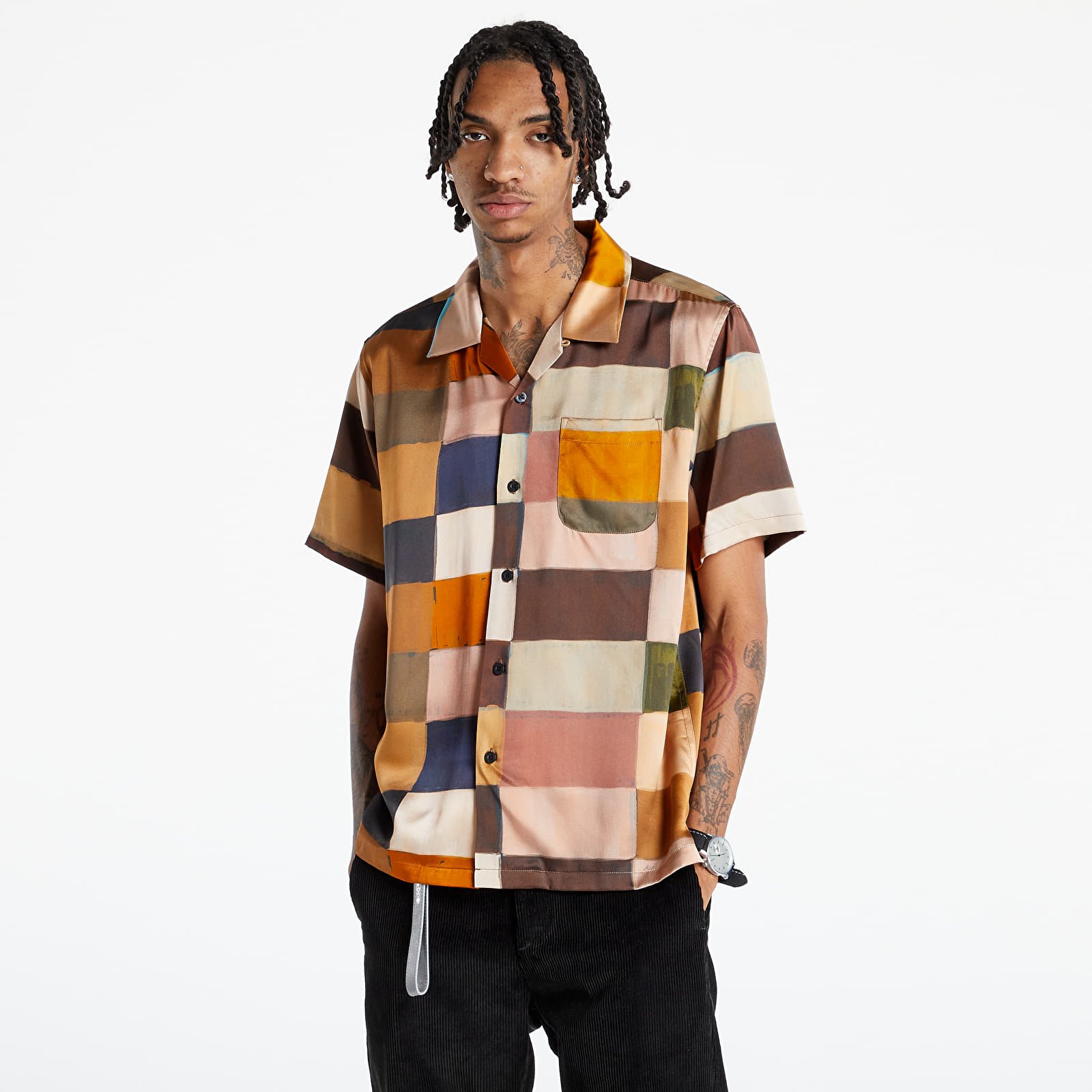 Shirts Stüssy Painted Check Silk Shirt Multicolor