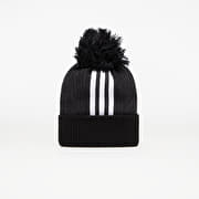 Adidas Originals Pom II Beanie Black & White Hat Adidas Unisex Original Pom Beanie Hat Black Grey, One Size  main image 4