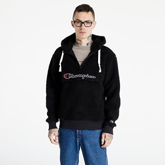 Champion Half Zip Fleece Hoodie Black Footshop