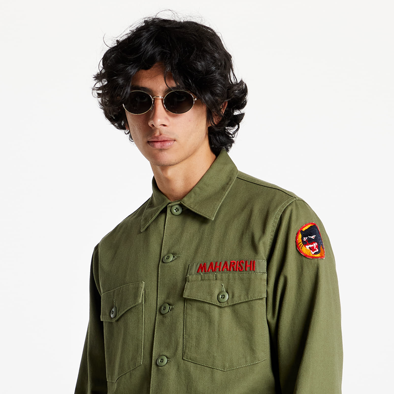 Jackets maharishi Panther Embroidered Shirt Olive